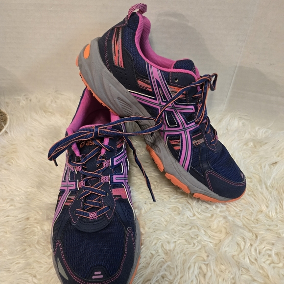 Asics Women's Athletic Shoes - Navy, Pink, and Orange - Picture 9 of 10